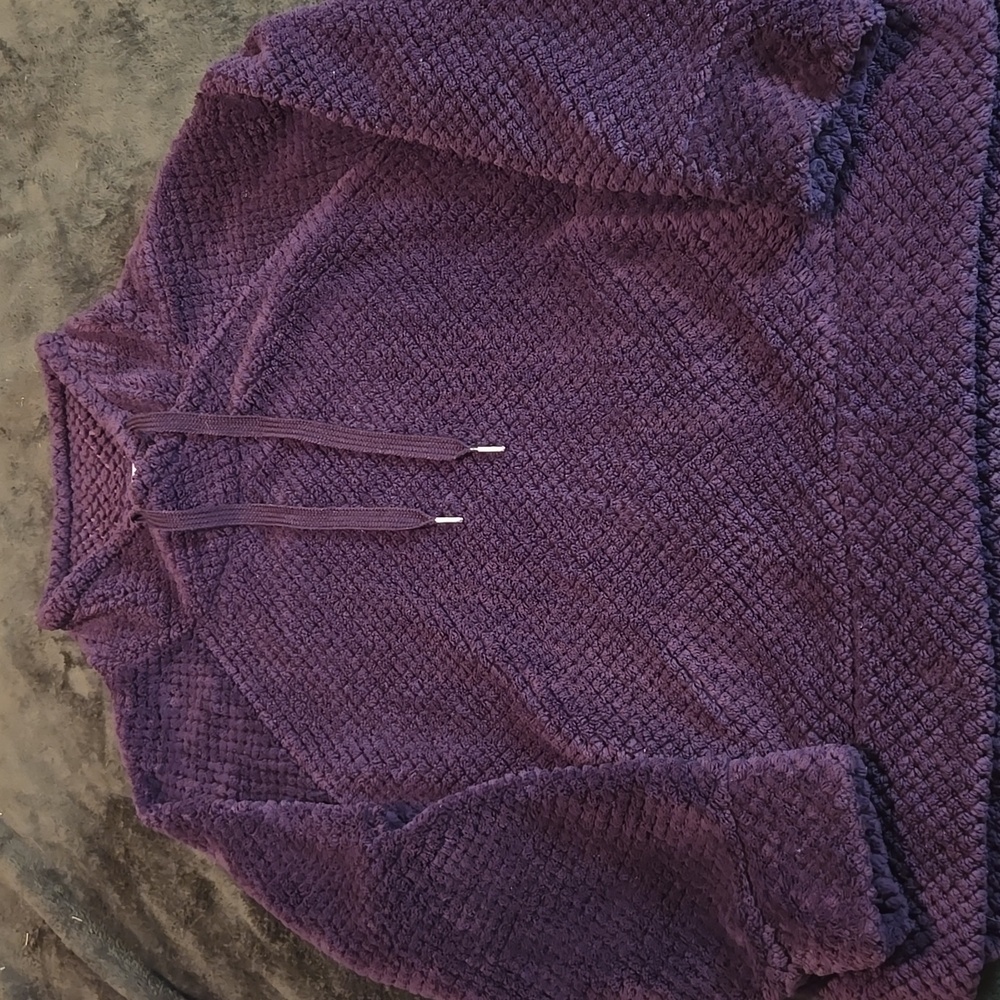 Plush pullover in purple XXL